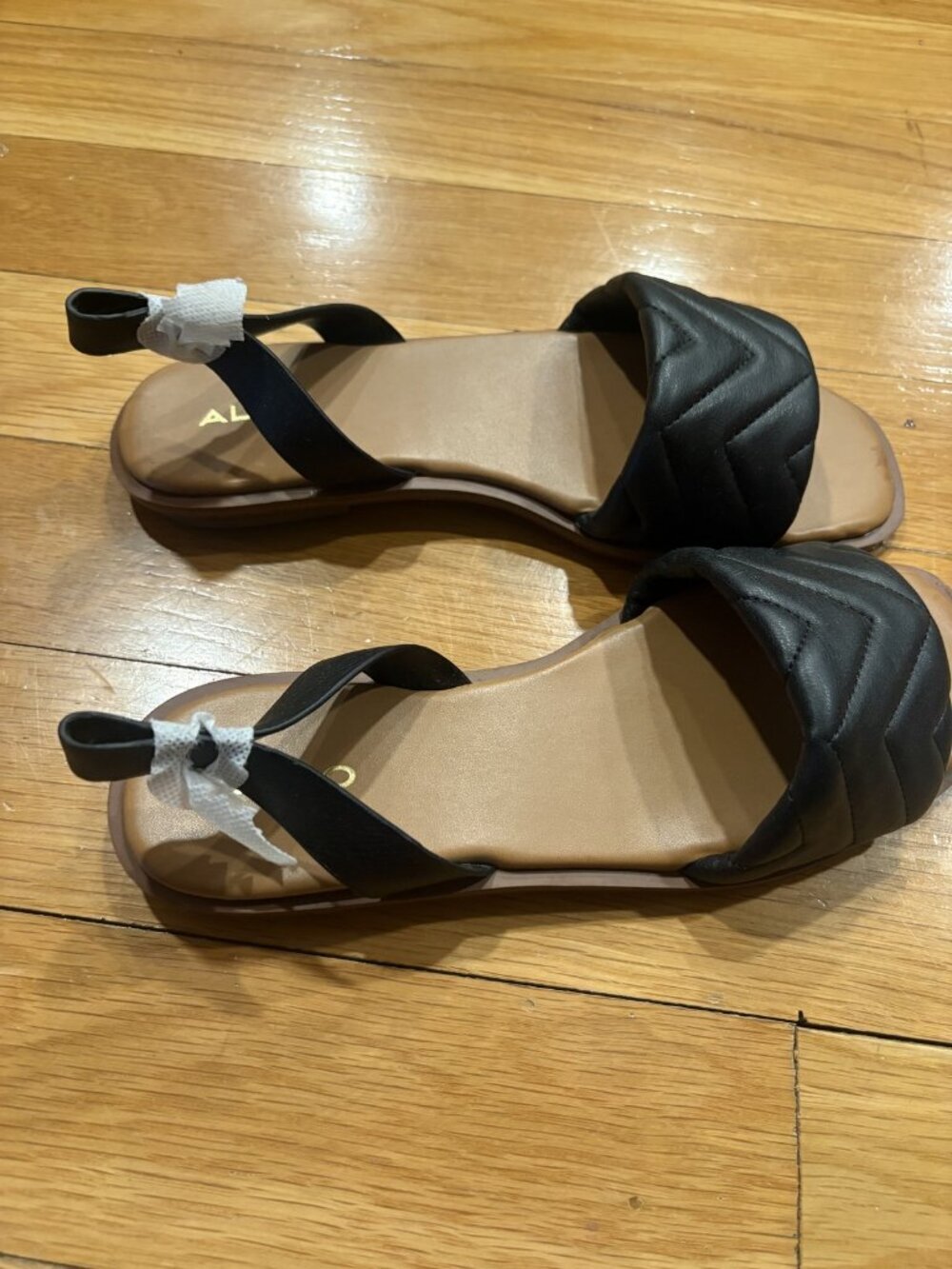 Aldo Size 8 ALDO Women's Black Quilted Slingback Slide Sandals - Picture 3 of 5